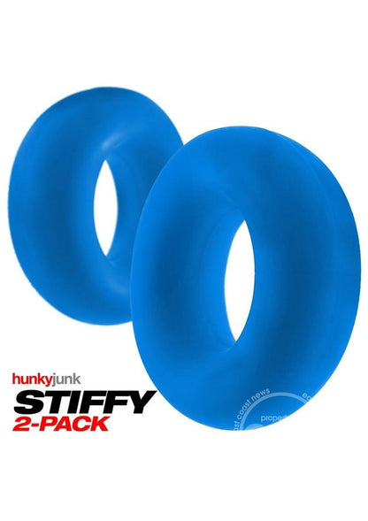 Hunkyjunk Stiffy Bulge Silicone Cock Rings (2 pack) - Teal Ice