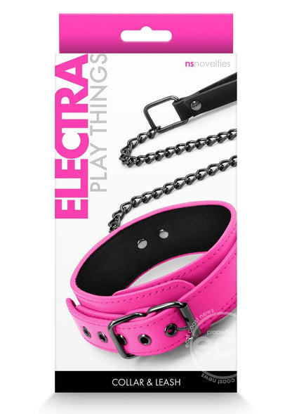 Electra Play Things PU Leather Collar & Leash - Pink