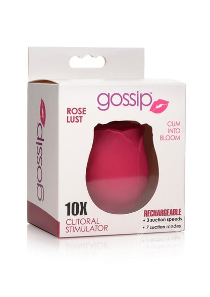 Gossip Rose Lust 10X Rechargeable Silicone Clitoral Stimulator - Red