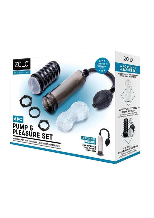 Zolo Pump & Pleasure Set (6 piece) - Black