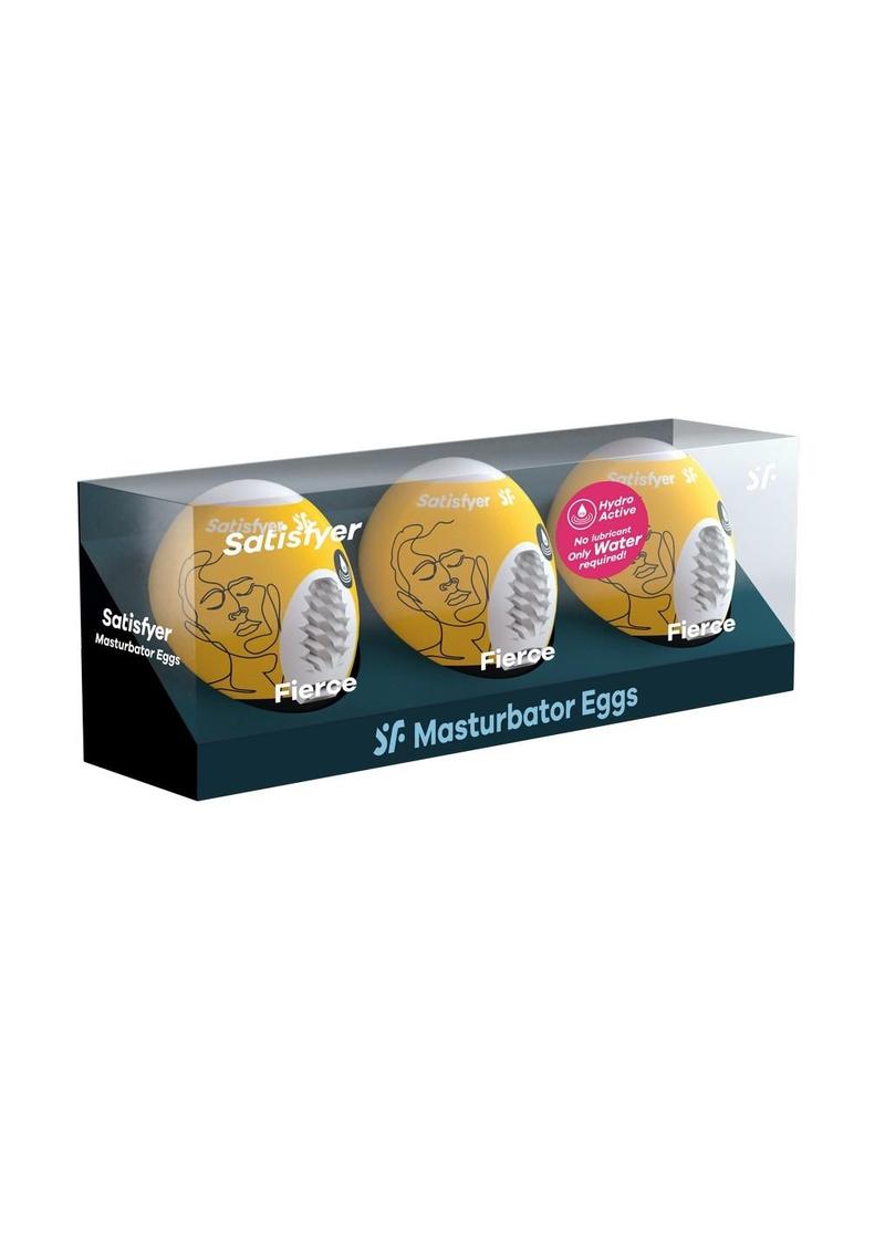 Satisfyer Masturbator Egg 3 Pack Set (Fierce) - Yellow