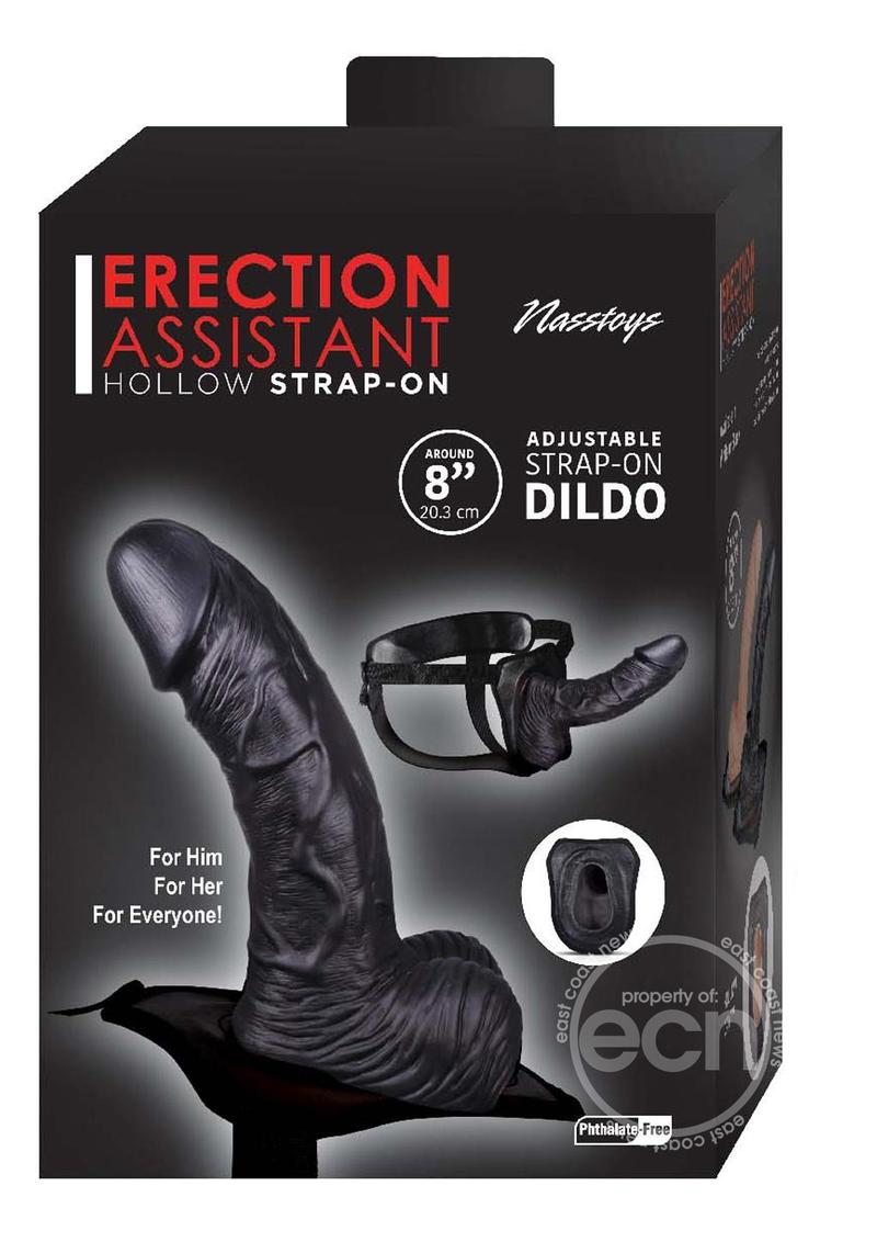Erection Assistant Hollow Strap-On 8in - Black