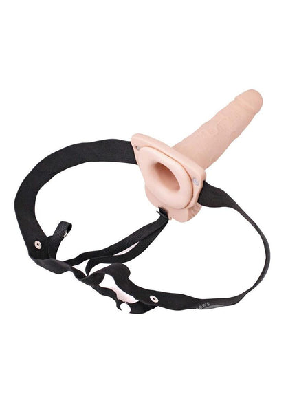 Erection Assistant Hollow Vibrating Strap-On 6in - Vanilla