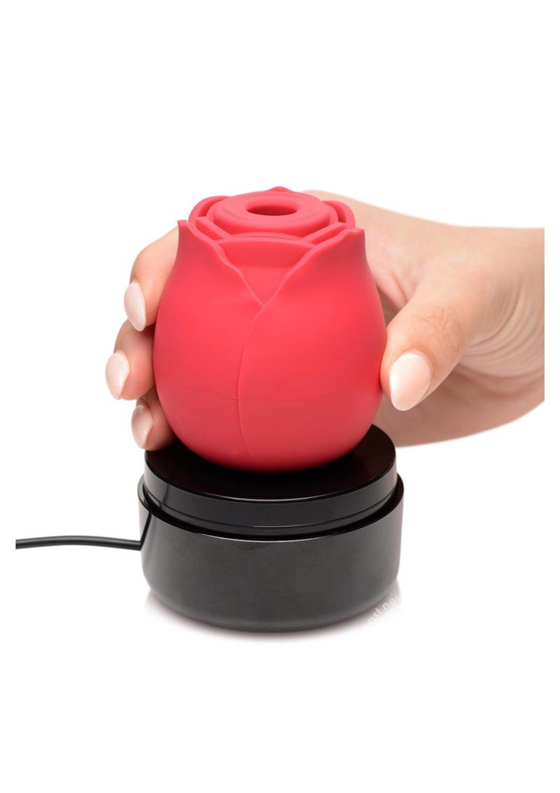 Inmi Bloomgasm Enchanted Rose Rechargeable Silicone 10X Clitoral Stimulator - Red