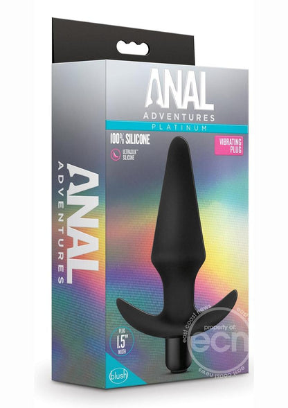 Anal Adventures Platinum Silicone Vibrating Plug - Black