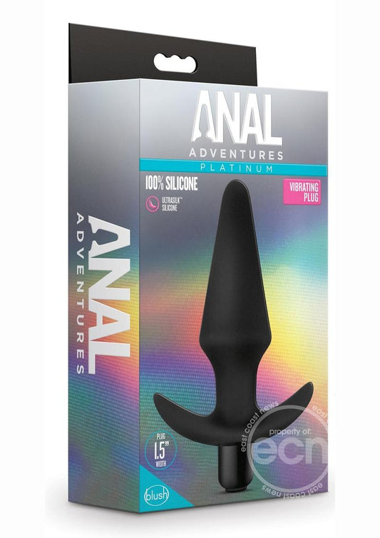 Anal Adventures Platinum Silicone Vibrating Plug - Black