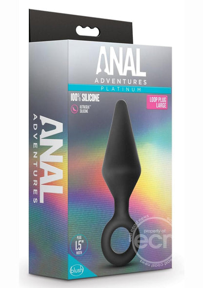 Anal Adventures Platinum Loop Plug - Large - Black