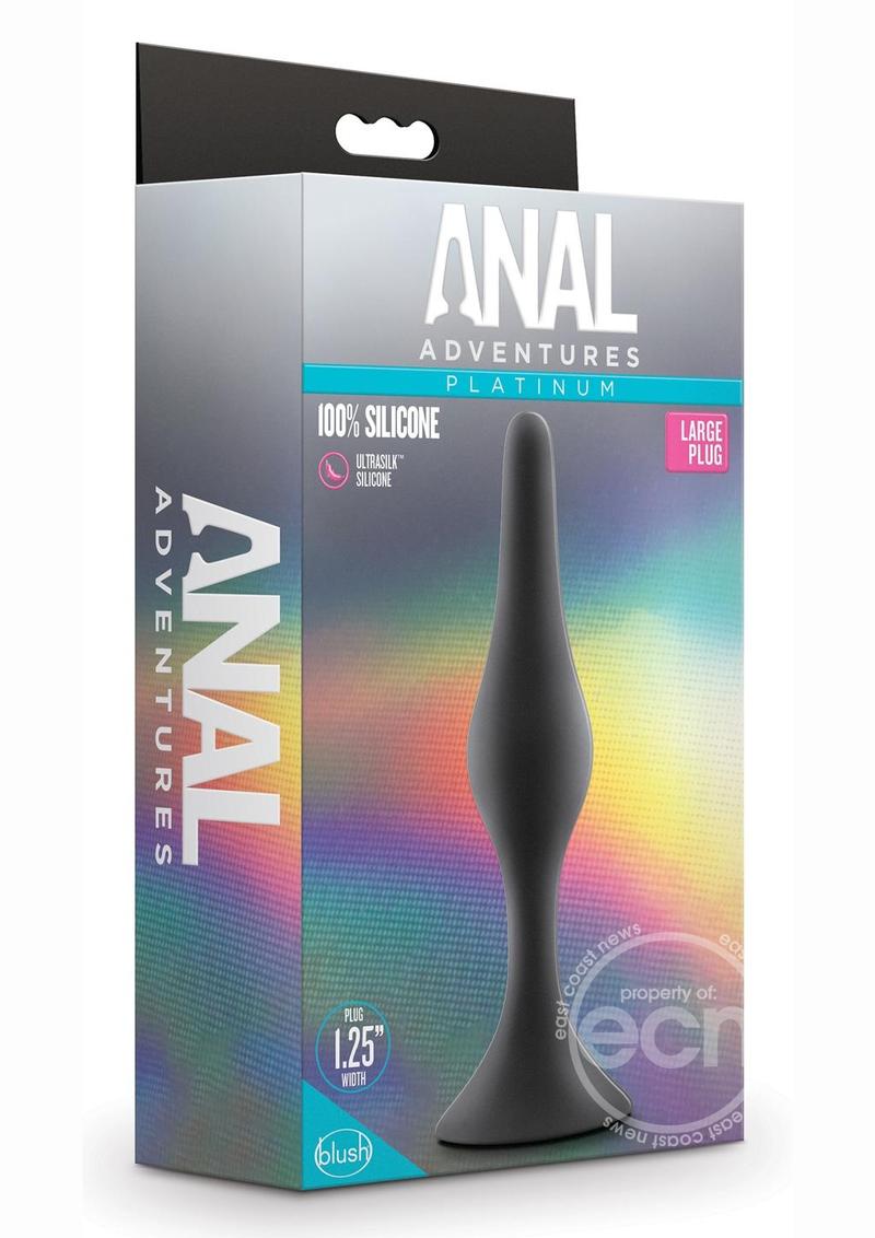Anal Adventures Platinum Silicone Beginner Plug - Large - Black