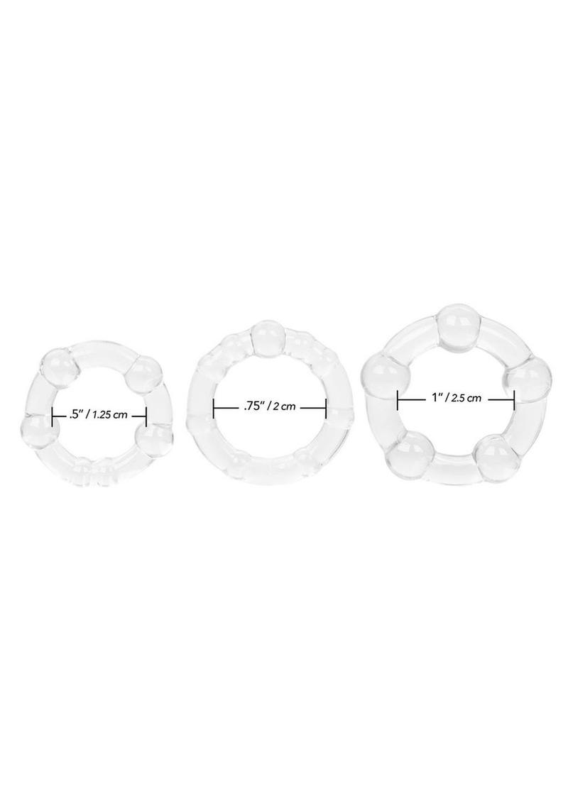 Island Rings Cock Rings (3 piece set) - Clear