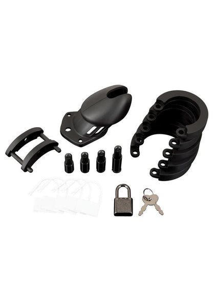 Silicone Chastity Cage - Black