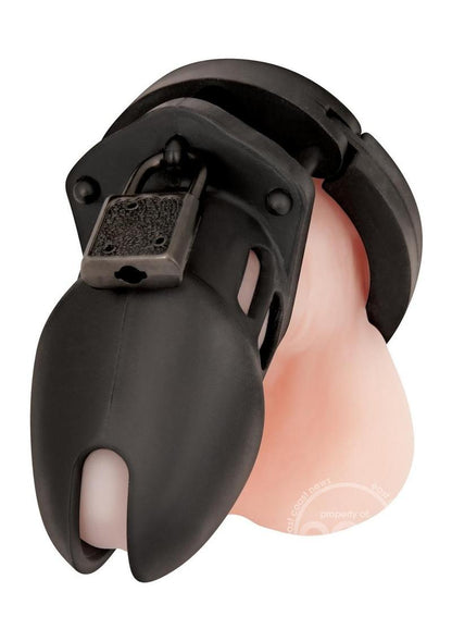 Silicone Chastity Cage - Black