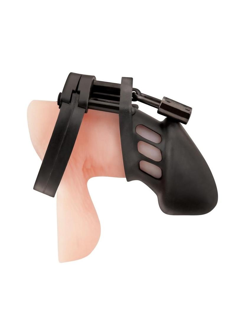 Silicone Chastity Cage - Black