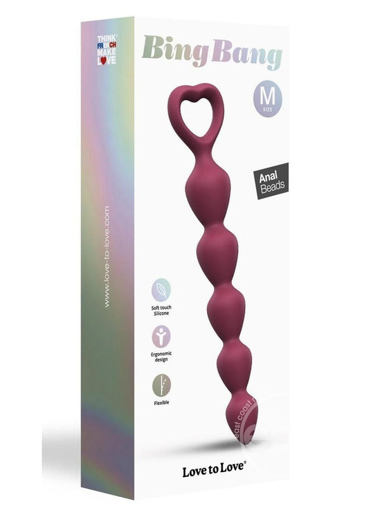 Bing Bang Silicone Anal Beads - Medium - Plum Star