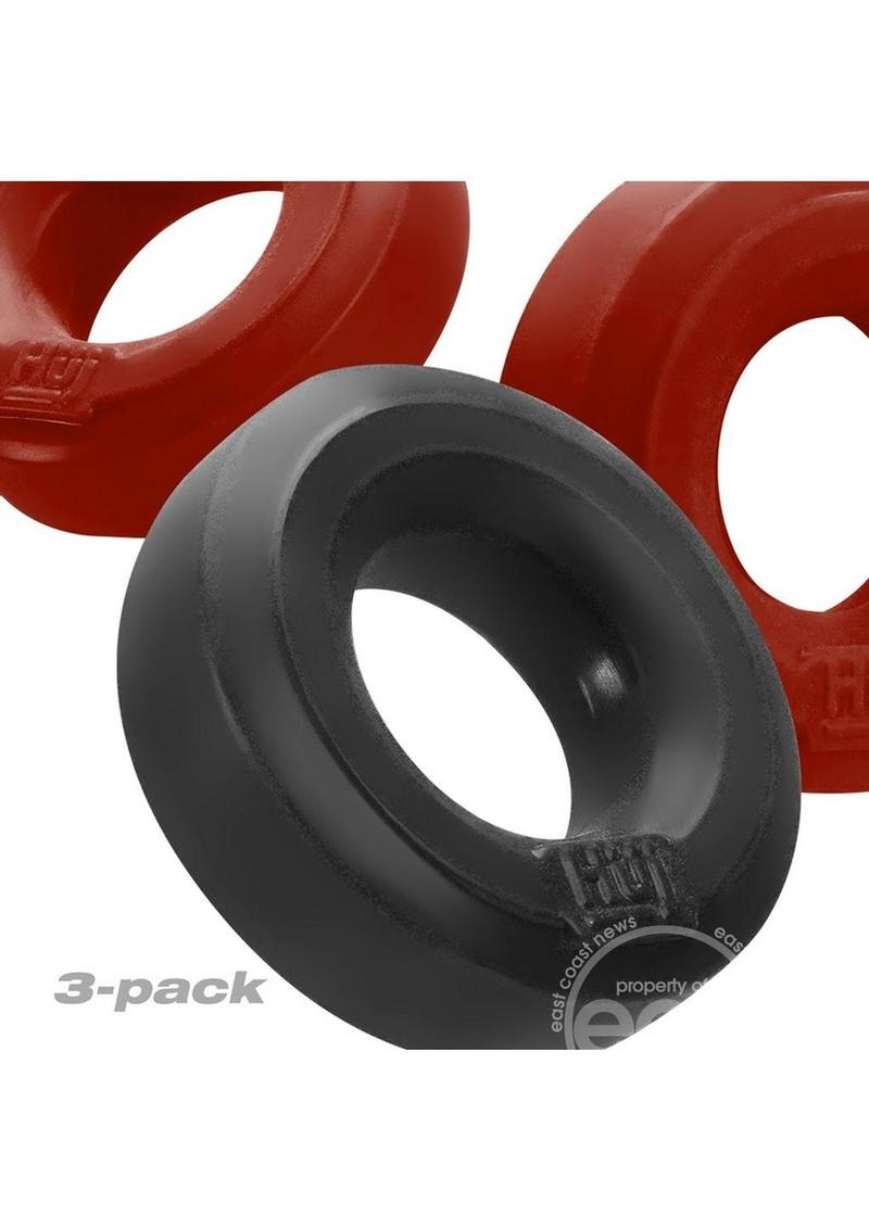 Hunkyjunk HUJ3 Silicone C-Rings (3 Pack) - Cherry/Tar