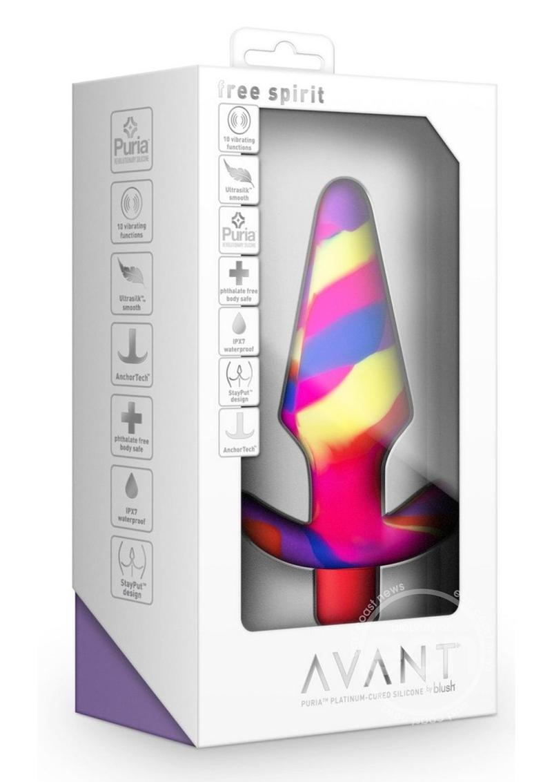 Avant Free Spirit Scarlet Silicone Vibrating Anal Plug - Multicolor