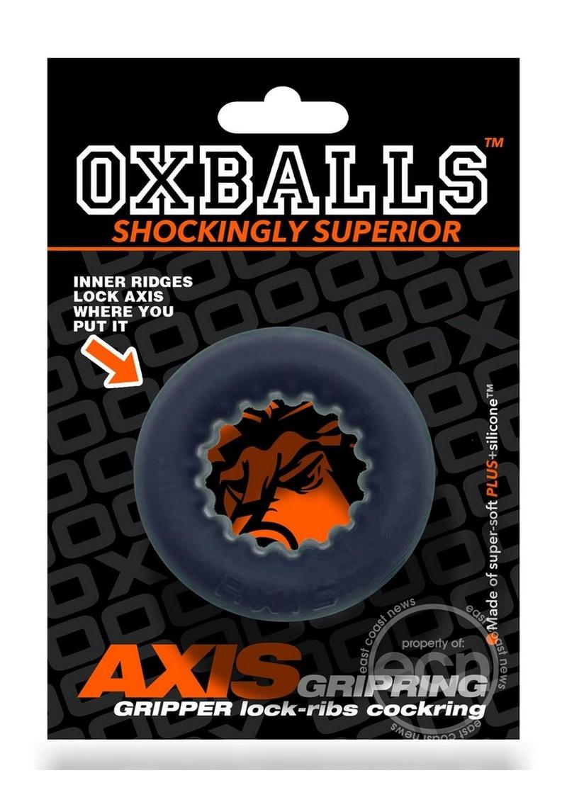 Oxballs Axis Rib Griphold Cockring - Black Ice