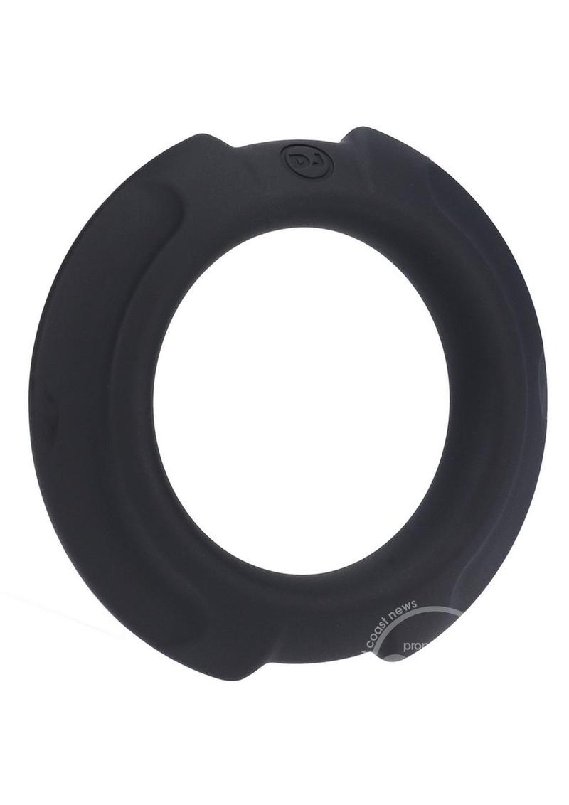 OptiMALE Flexisteel Soft Silicone With Inner Metal Core Cock Ring 43mm- Black