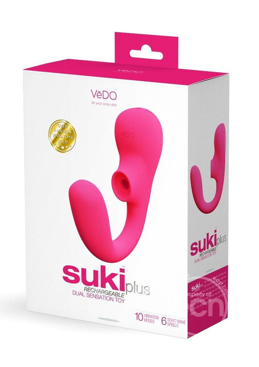 VeDO Suki Plus Rechargeable Silicone Dual Vibrator - Foxy Pink