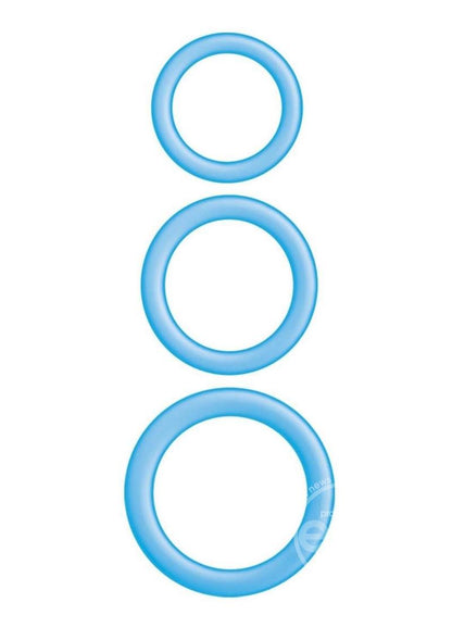 Enhancer Glow Rings Silicone Cockring - Blue