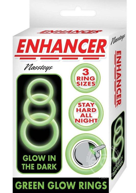 Enhancer Glow Rings Silicone Cockring - Green