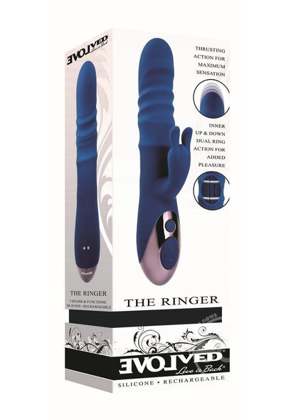 The Ringer Rechargeable Silicone Rabbit Vibrator - Blue