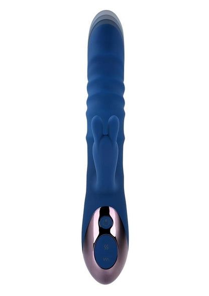 The Ringer Rechargeable Silicone Rabbit Vibrator - Blue