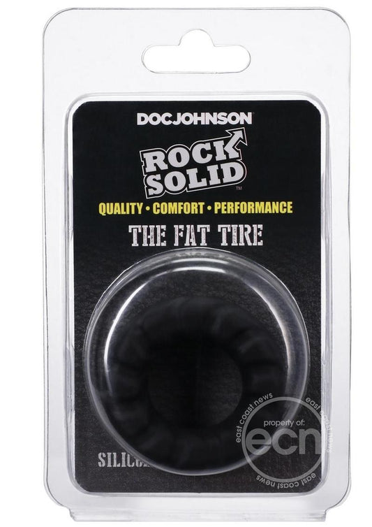 Rock Solid Fat Tire Silicone Cock Ring - Black