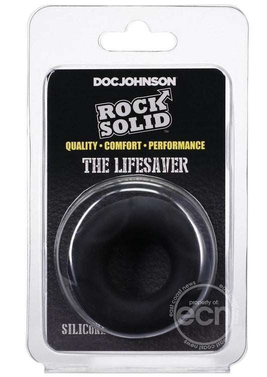 Rock Solid Lifesaver Silicone Cock Ring - Black