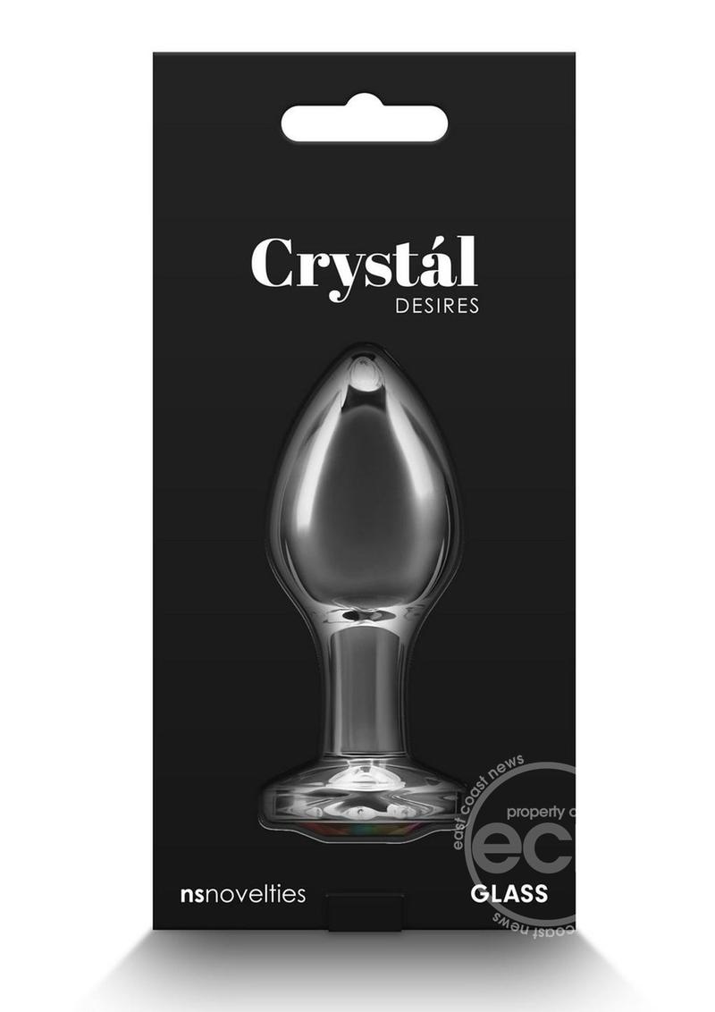 Crystal Desires Rainbow Gem Glass Anal Plugs - Medium