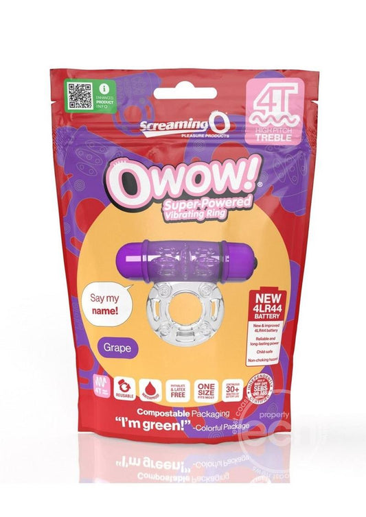 Screaming O 4T O Wow Vibrating Ring - Grape