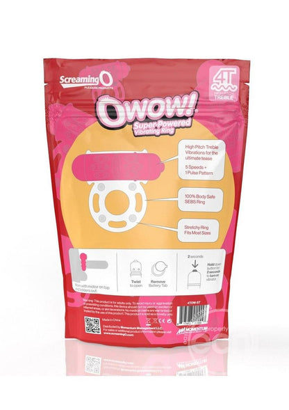 Screaming O 4T O Wow Vibrating Ring - Strawberry