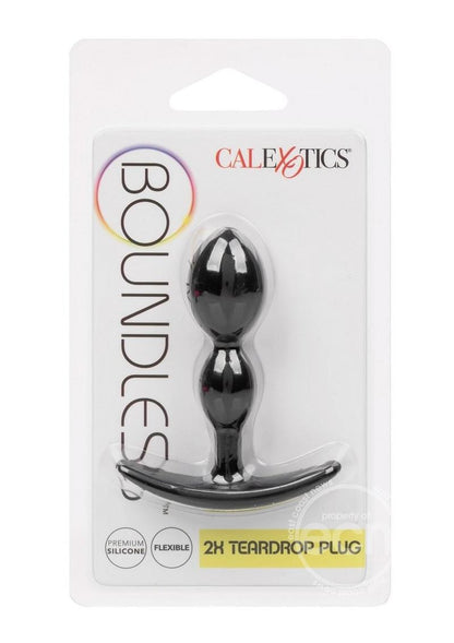 Boundless 2X Teardrop Silicone Anal Plug - Black