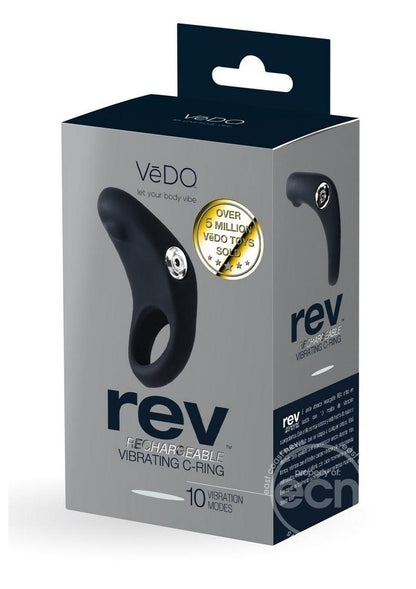 VeDo Rev Silicone Rechargeable Vibrating Cock Ring - Black