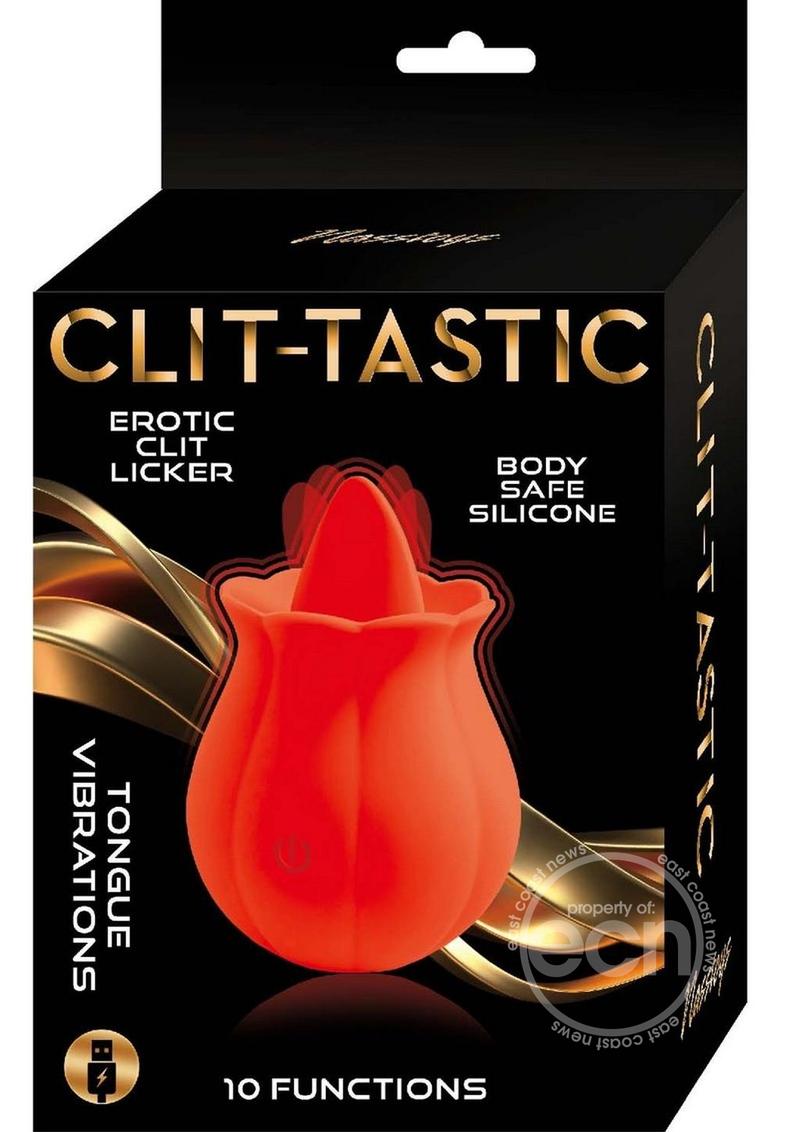 Clit-Tastic Erotic Clit Licker Rechargeable Silicone Clitoral Vibrator - Red