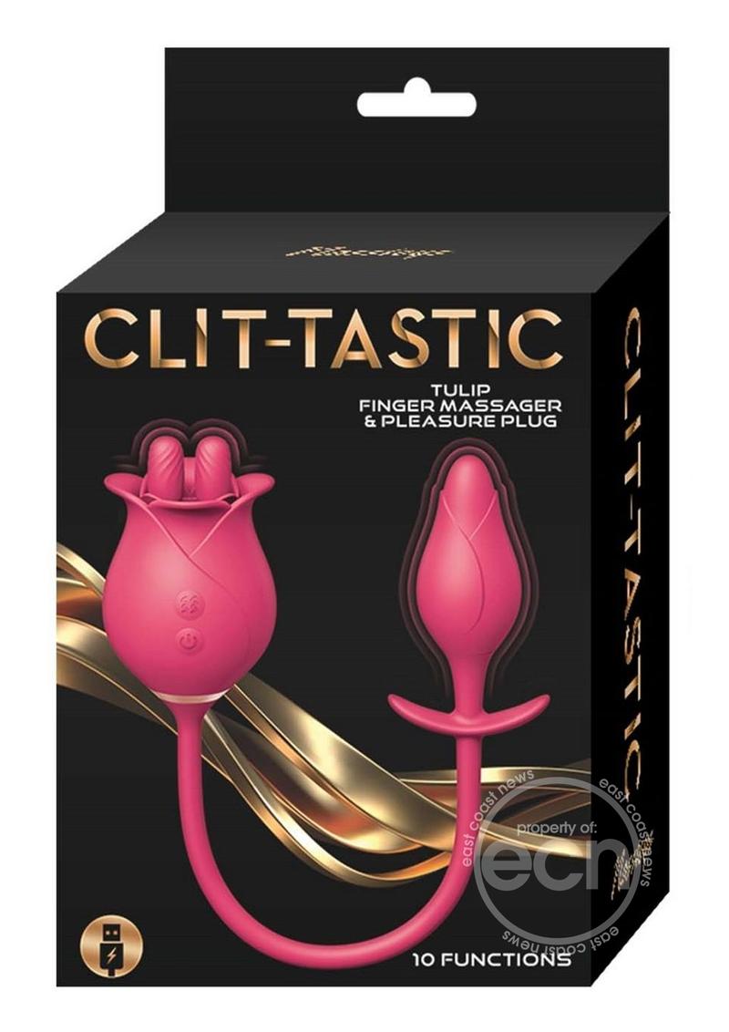 Clit-Tastic Tulip Finger Massager & Pleasure Plug Set - Red