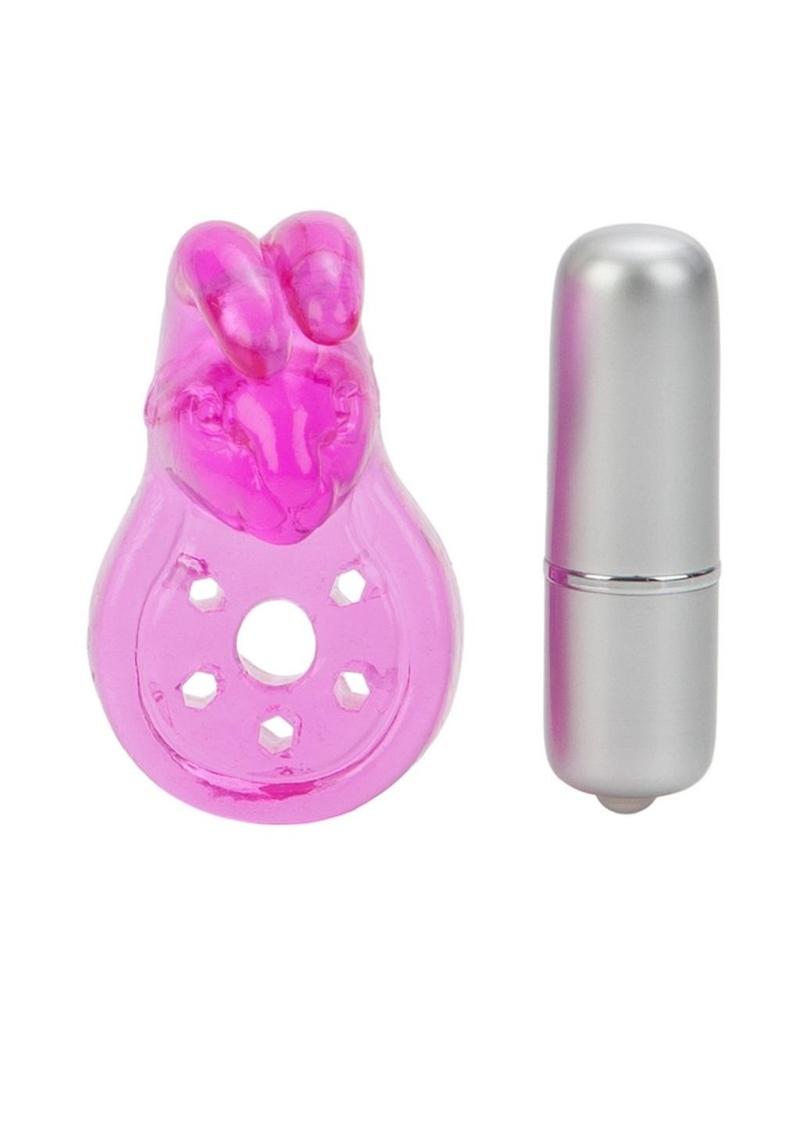 Micro Vibe Arouser Bunny Vibrating Cock Ring - Purple