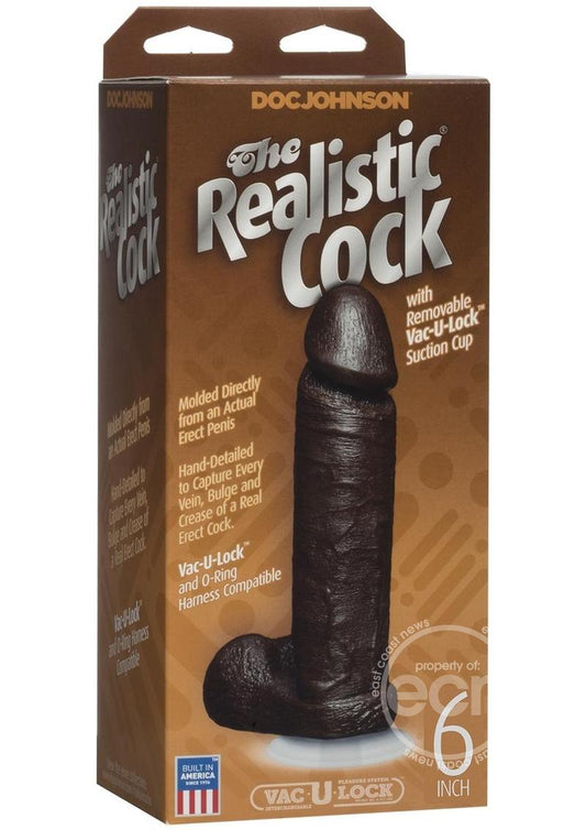 The Realistic Cock Dildo 6in - Black