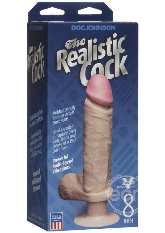 The Realistic Cock Vibrating Dildo 8in - Vanilla