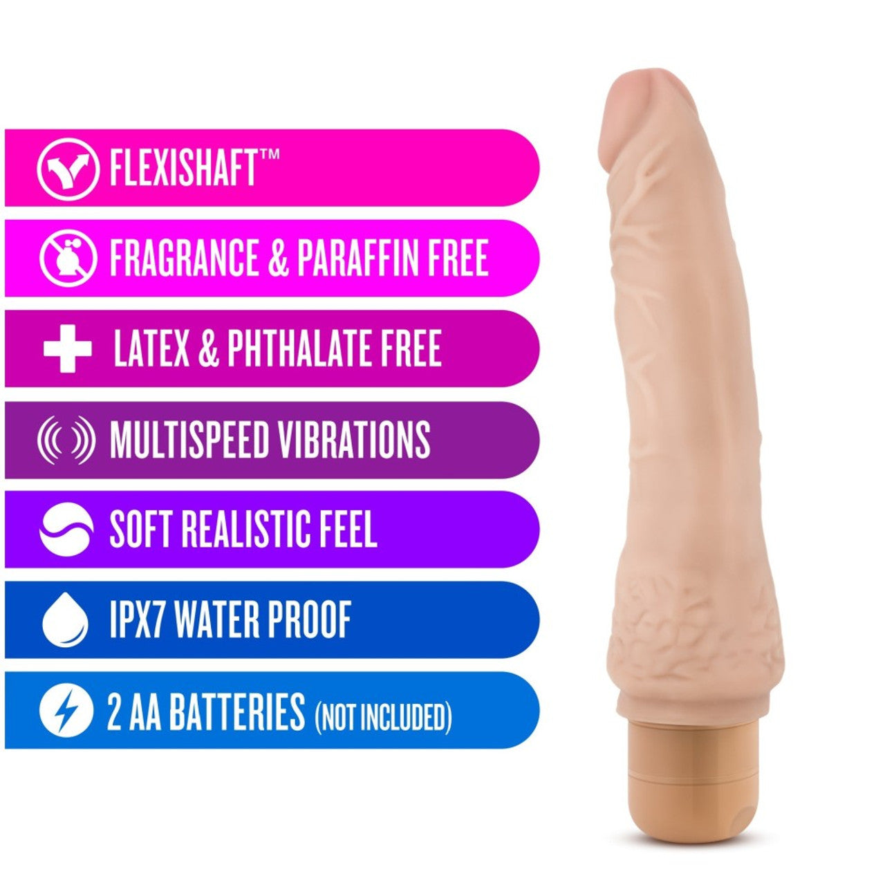 Dr. Skin - Cock Vibe 7 - 8.5 Inch Vibrating Cock - Beige