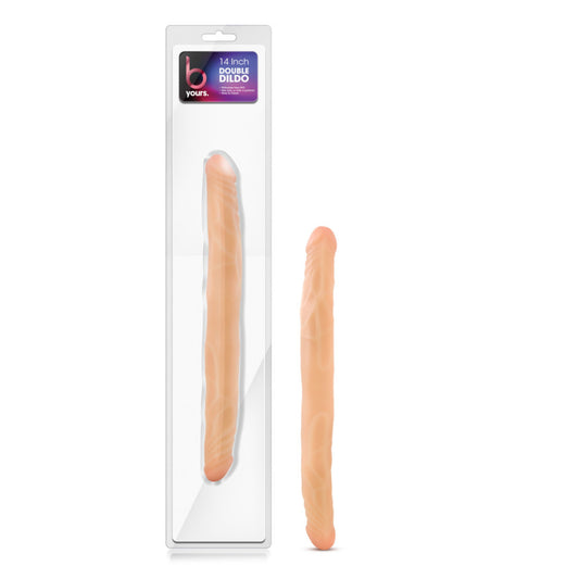 B Yours - 14" Double Dildo - Beige