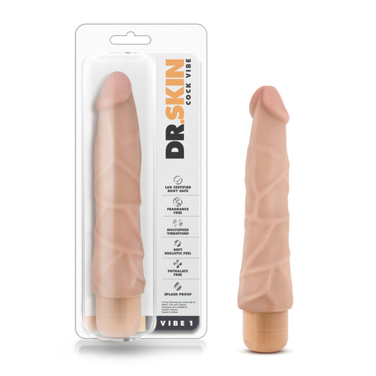 Dr. Skin - Cock Vibe 1 - 9 Inch Vibrating Cock - Beige