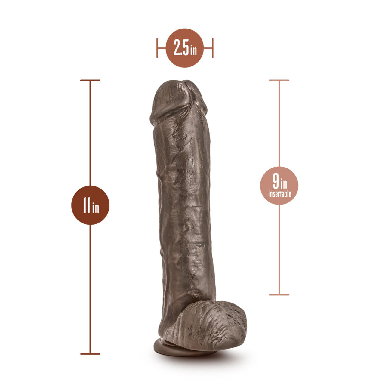 Dr. Skin - Mr. Savage - 11.5 Inch Dildo with Suction Cup - Chocolate