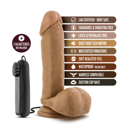 Coverboy - Soccer Champ - Vibrating 8 Inch Realistic Dildo - Mocha