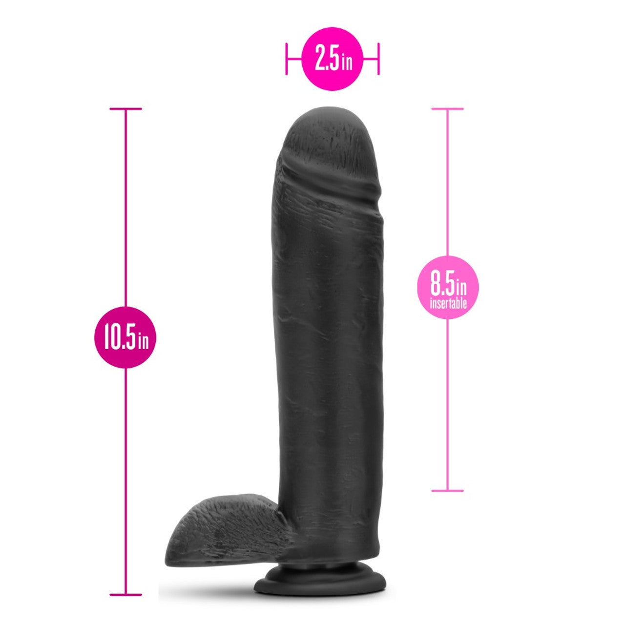 Au Naturel - Bold - Huge - 10 Inch Dildo - Black