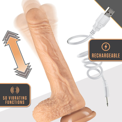 Dr. Skin Silicone - Dr. Grey - 7 Inch Thrusting Dildo - Vanilla