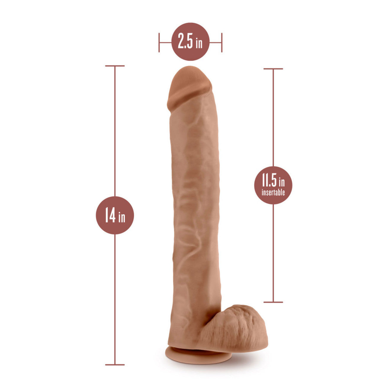 Au Naturel - Daddy - 14" Dildo - Mocha