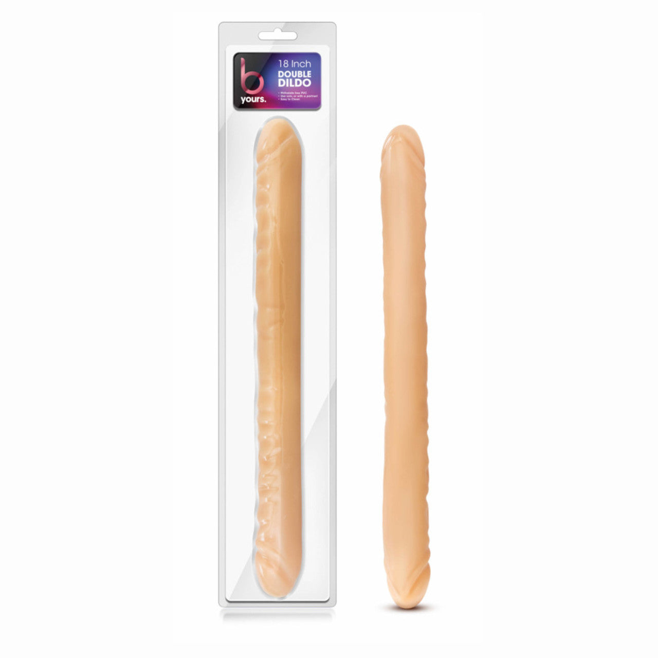 B Yours - 18" Double Dildo - Beige