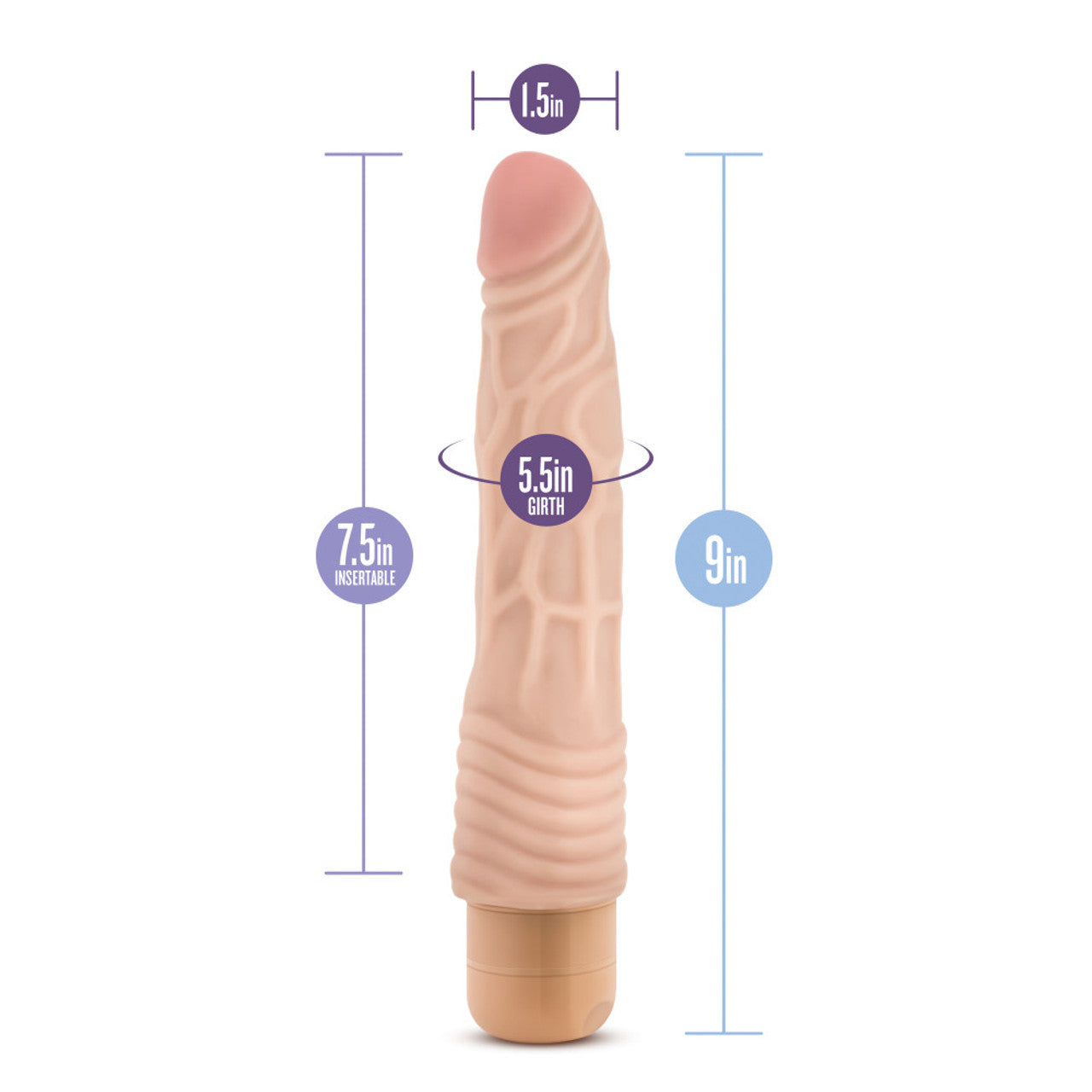 Dr. Skin - Cock Vibe 2 - 9 Inch Vibrating Cock - Beige