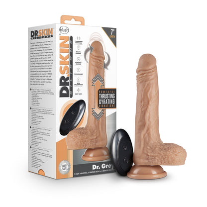 Dr. Skin Silicone - Dr. Grey - 7 Inch Thrusting Dildo - Vanilla