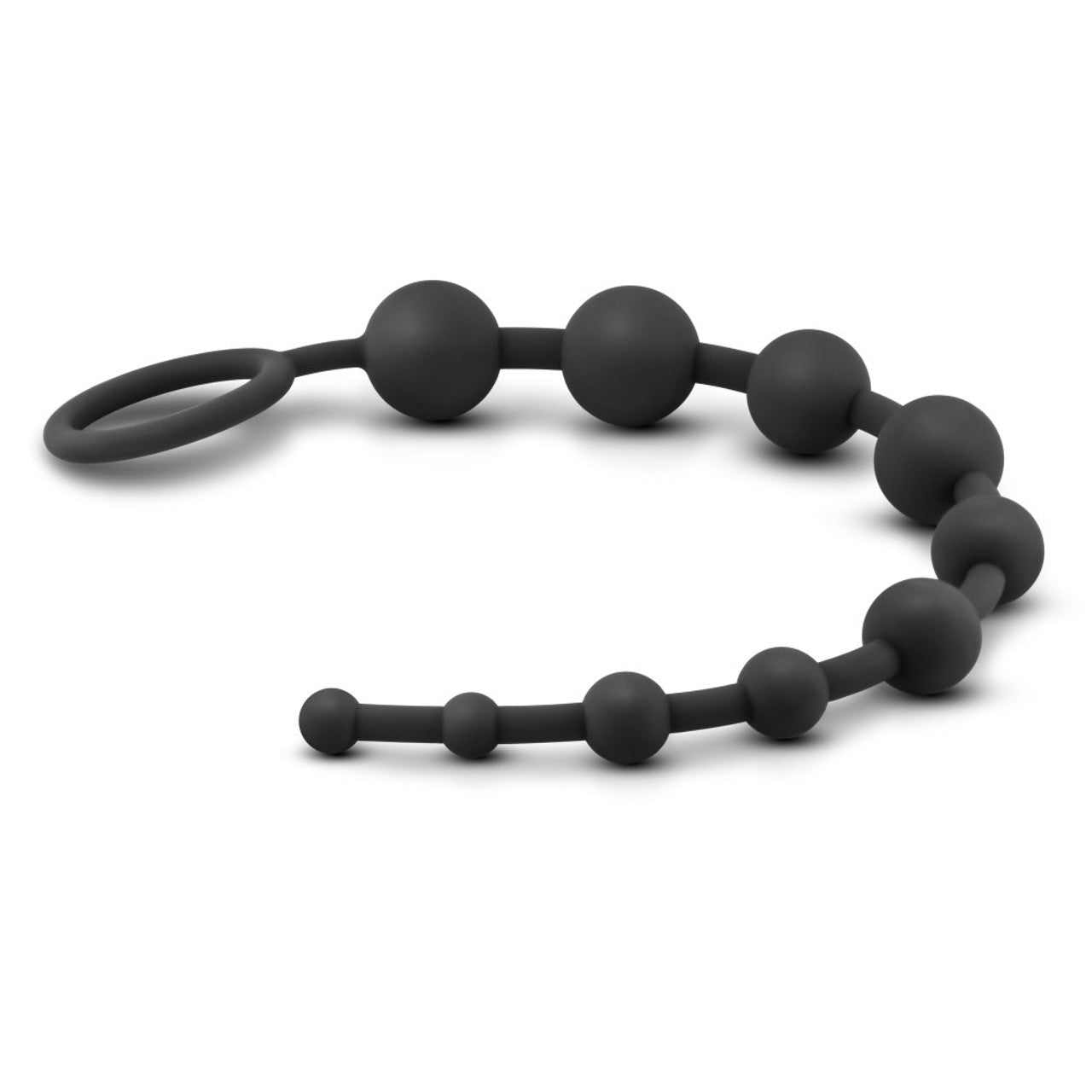 Anal Adventures Platinum - Silicone 10 Anal Beads - Black